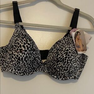 Vanity Fair Black and White Animal Print Bra